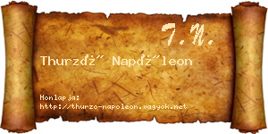 Thurzó Napóleon névjegykártya